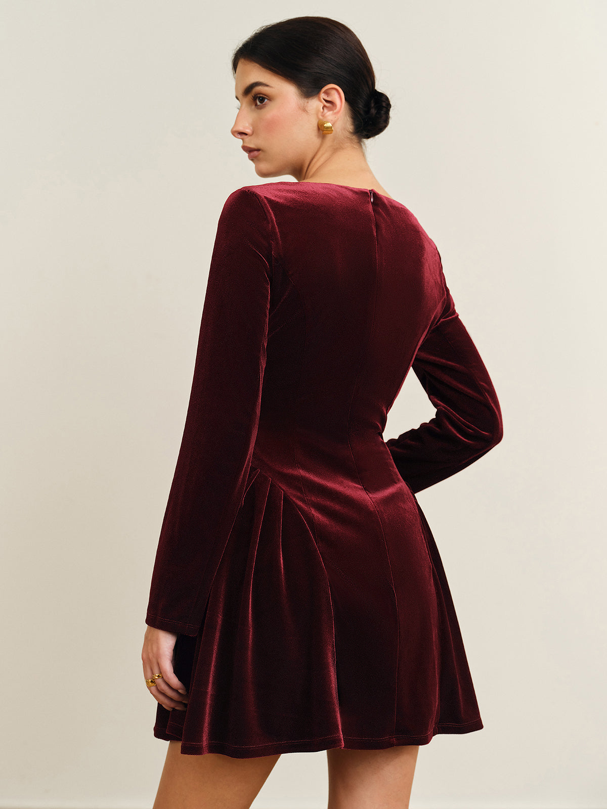 Martina | Velvet Dress with Pleated Skirt