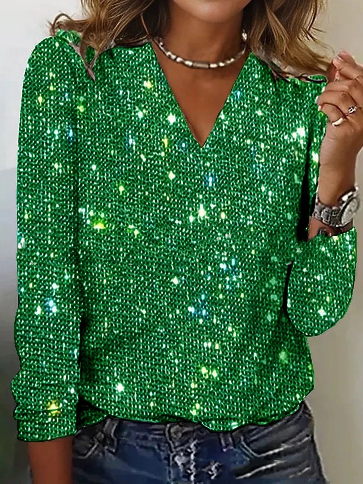 Luciana | Glitter Top with All-Over Sparkle