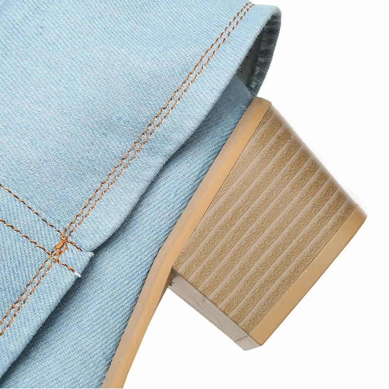 Elvie | Slouchy Denim Boots for Women