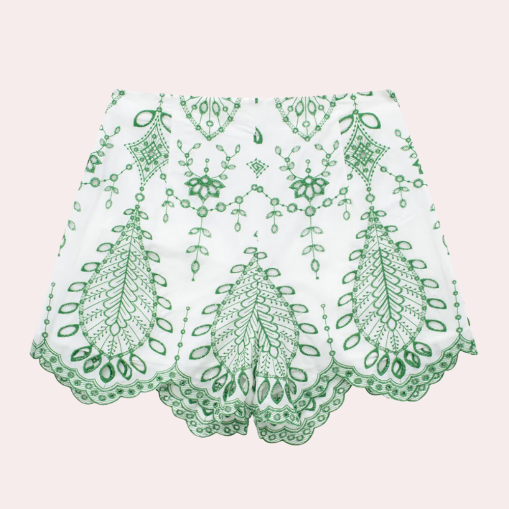 Robert | Two-piece set with embroidered leaf pattern