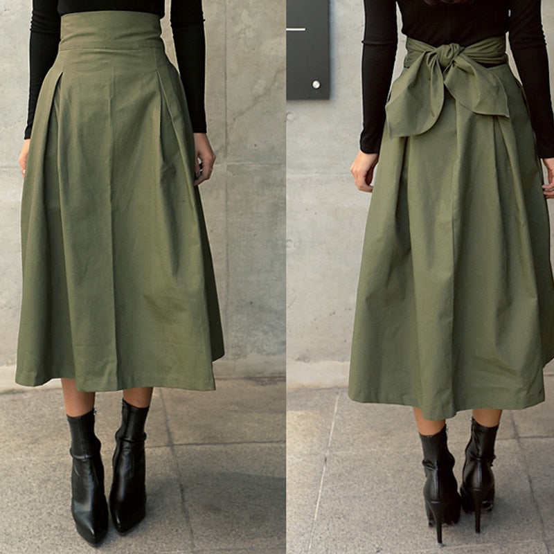 Chantel | Skirt with High Waist and Bow Detail