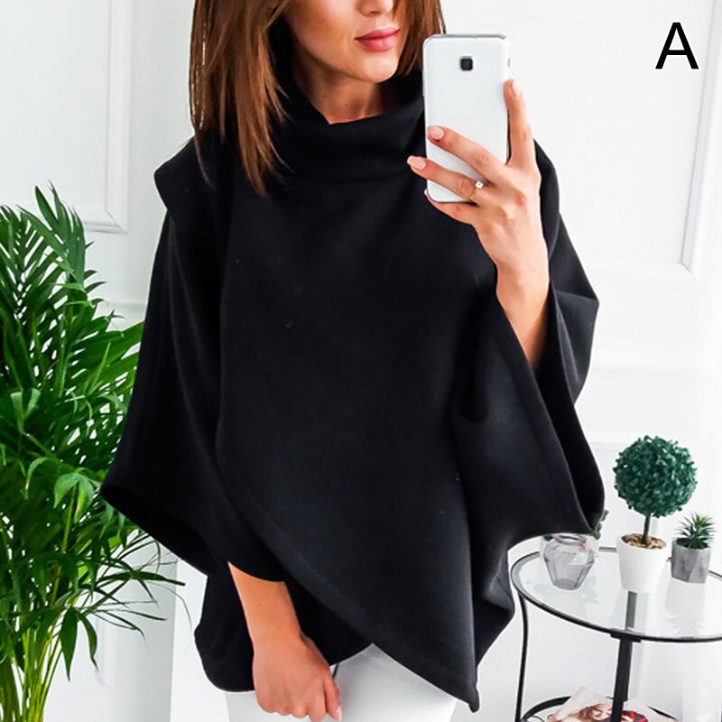 Nina | Poncho Top with High Neckline