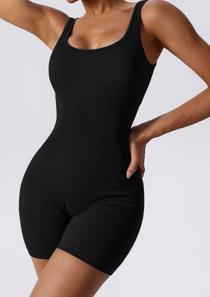 Tiffany | Black Ribbed Bodysuit