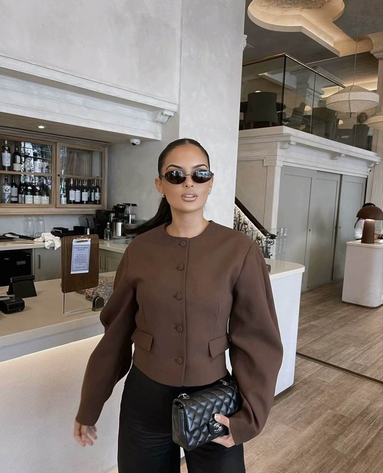 Valda | Skirt Suit with Round Neck Blazer