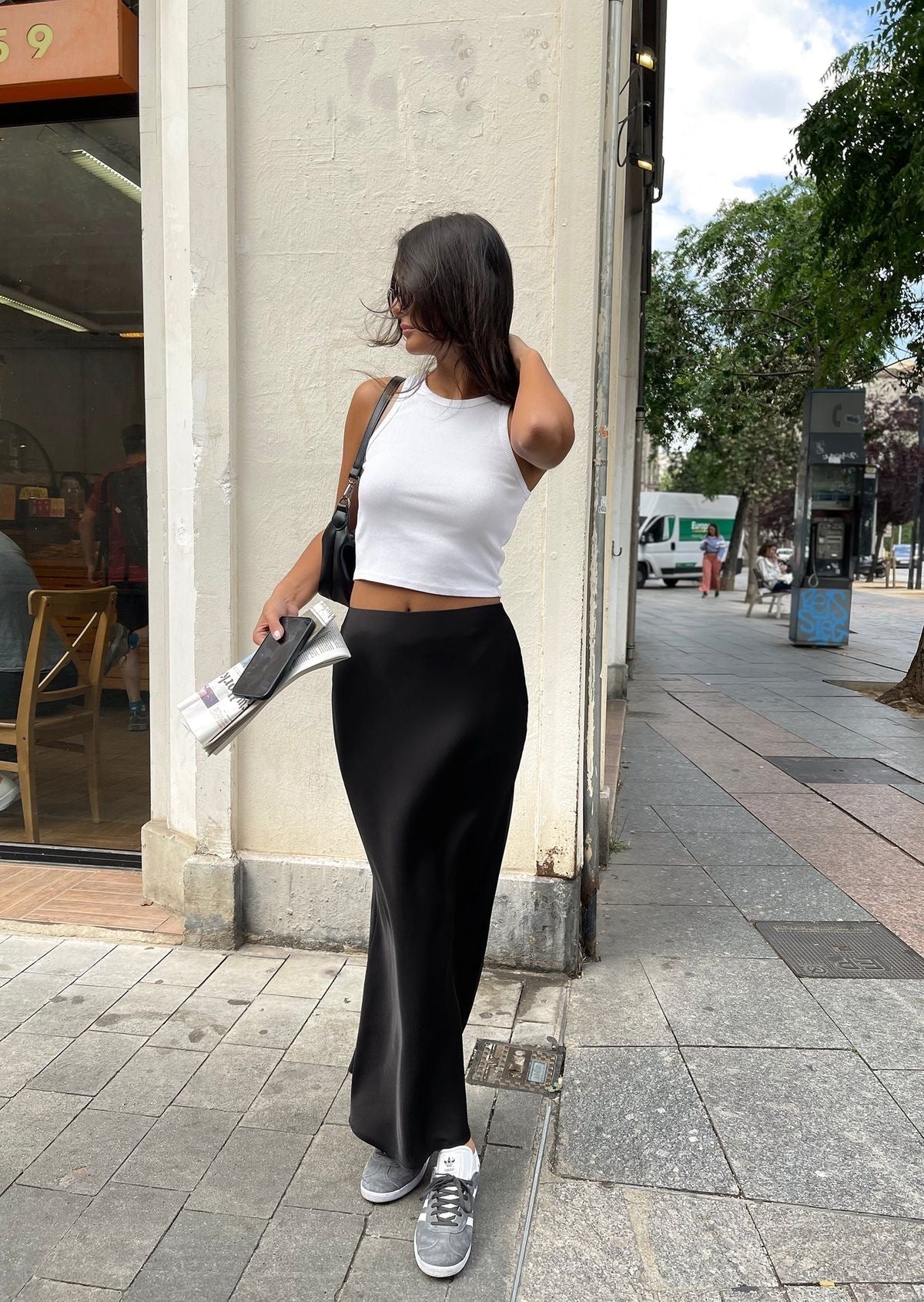 Xara | Flowing Skirt with Satin Sheen