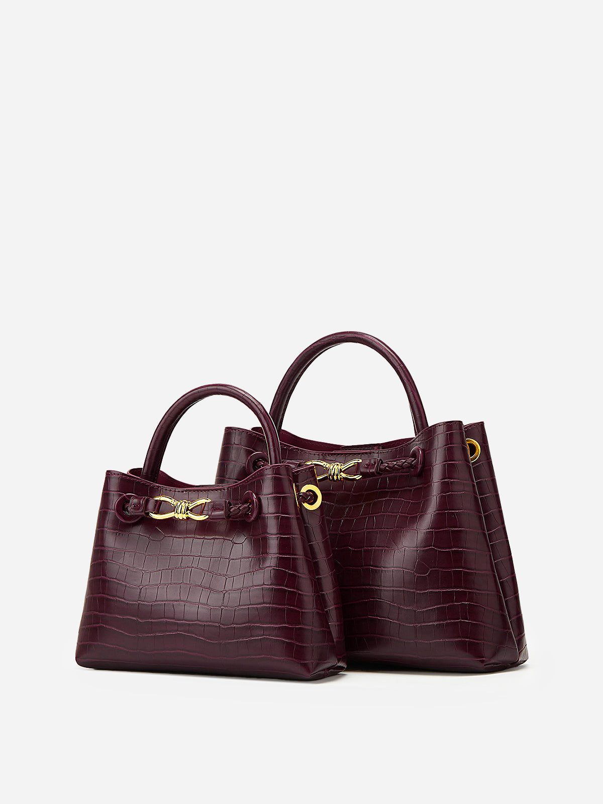 Lili | Handbag Bordeaux Crocodile Look