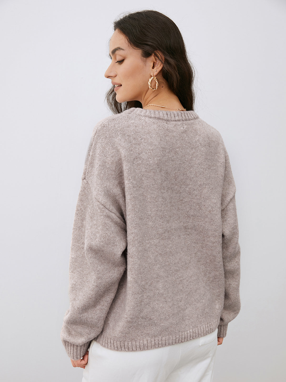 Carla | Women's Sweater Taupe Relaxed Fit