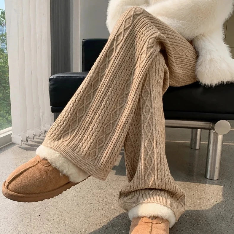 Kalli | Women's Jogging Pants High Waist Cable Knit