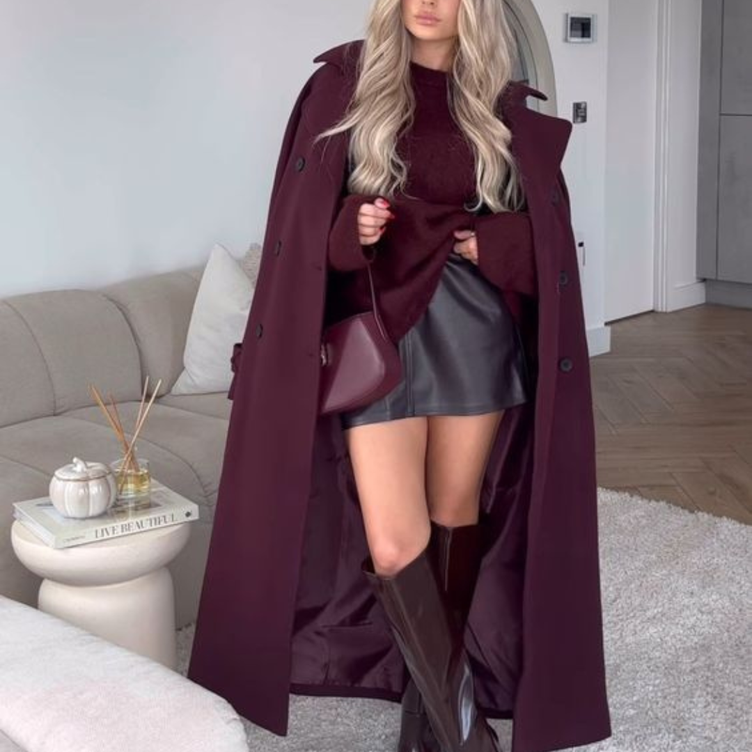 Doretha | Double-breasted coat with belt
