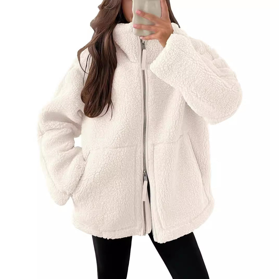 Nova | Fleece Jacket Beige Oversized Fit