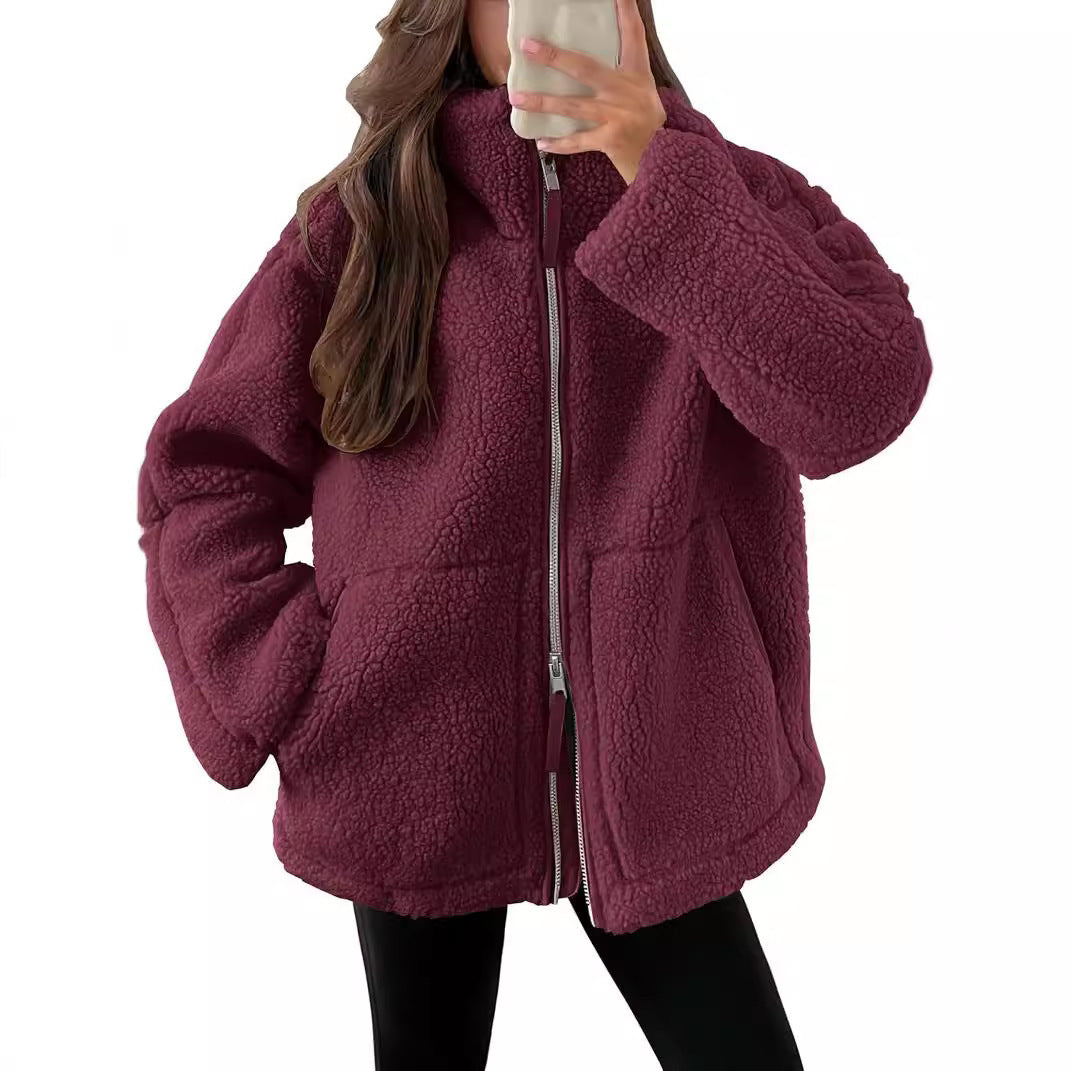 Nova | Fleece Jacket Beige Oversized Fit