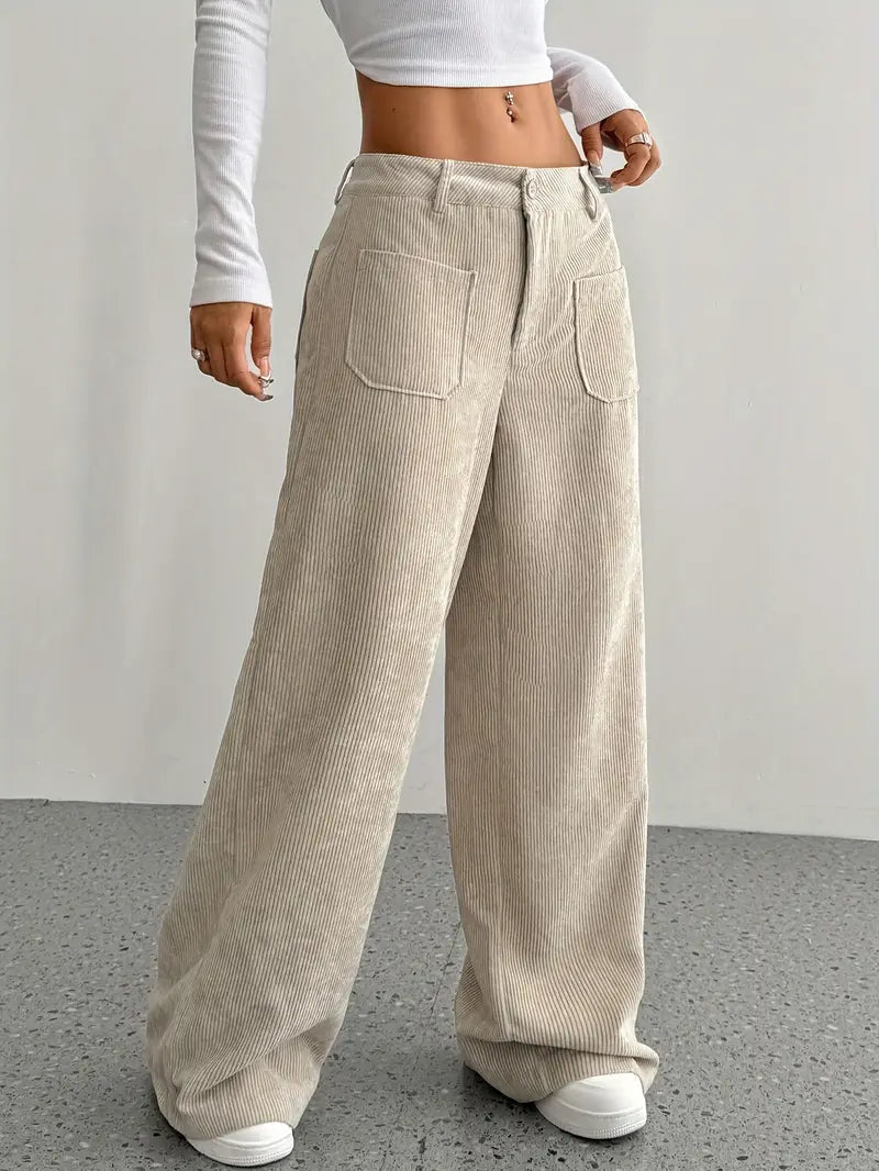 Amberlee | Women's Wide Leg Corduroy Trousers