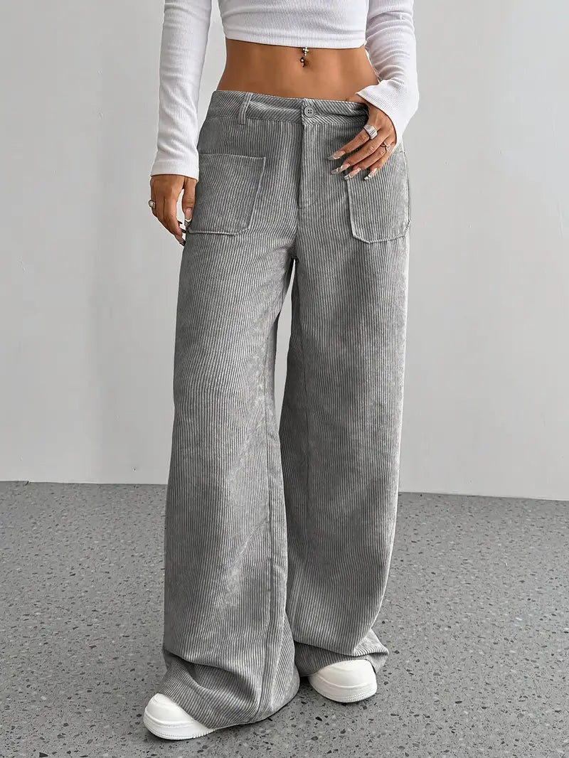 Amberlee | Women's Wide Leg Corduroy Trousers
