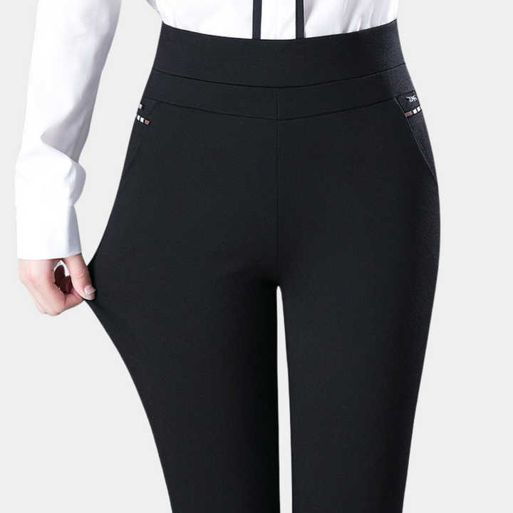 Hedwig | Black High-Waisted Stretch Pants
