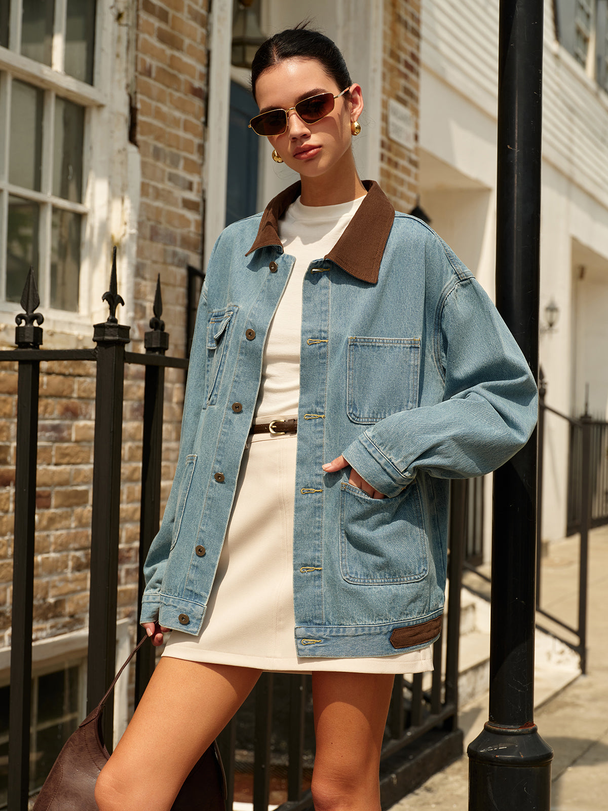 Maisha | Denim Jacket with Corduroy Collar