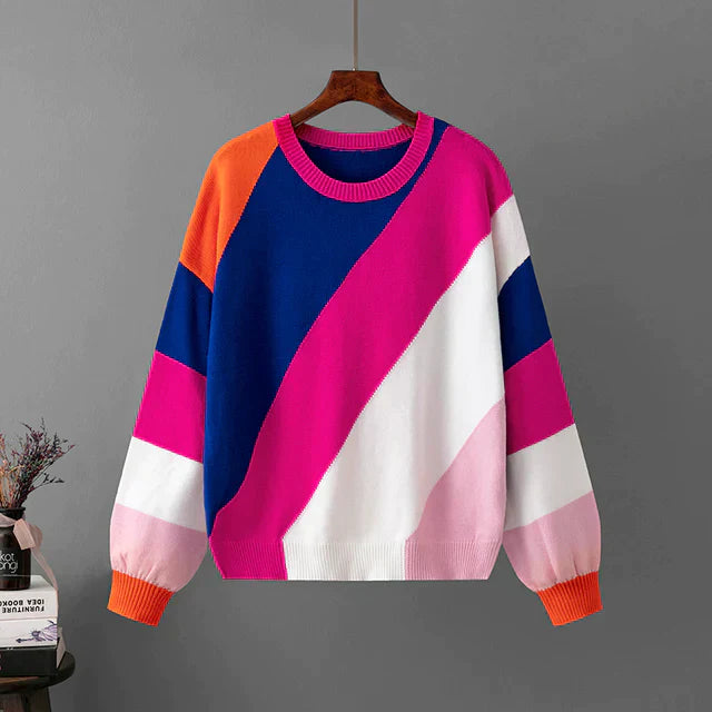 Jazmyne | Diagonal Color Block Sweater