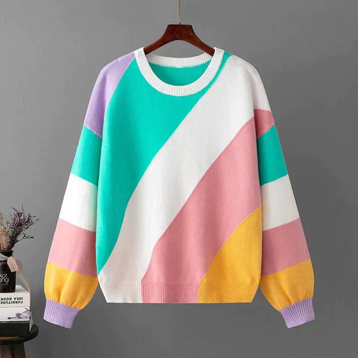 Jazmyne | Diagonal Color Block Sweater