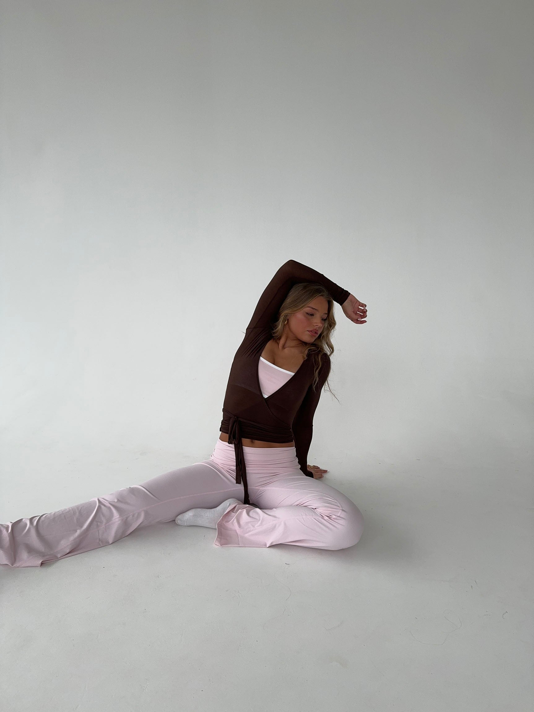 Tatyanna | Brown Wrap Top with Waistband