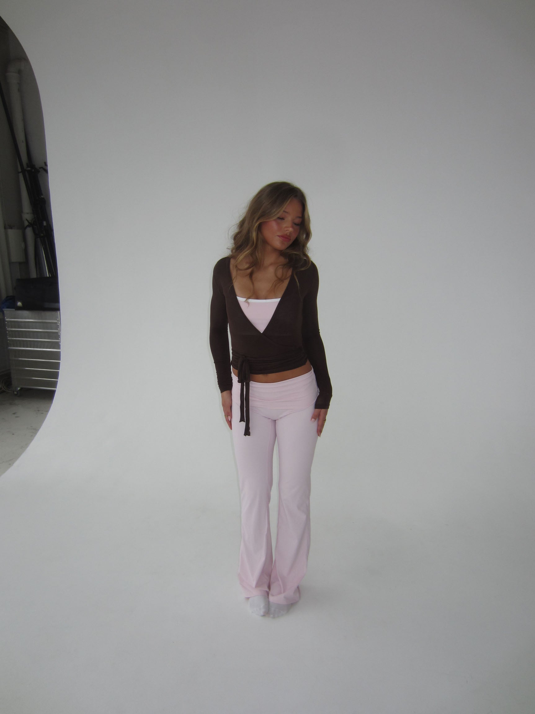 Tatyanna | Brown Wrap Top with Waistband