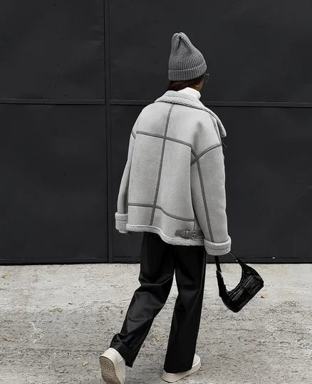 Miya | Aviator Jacket with Shearling Lining