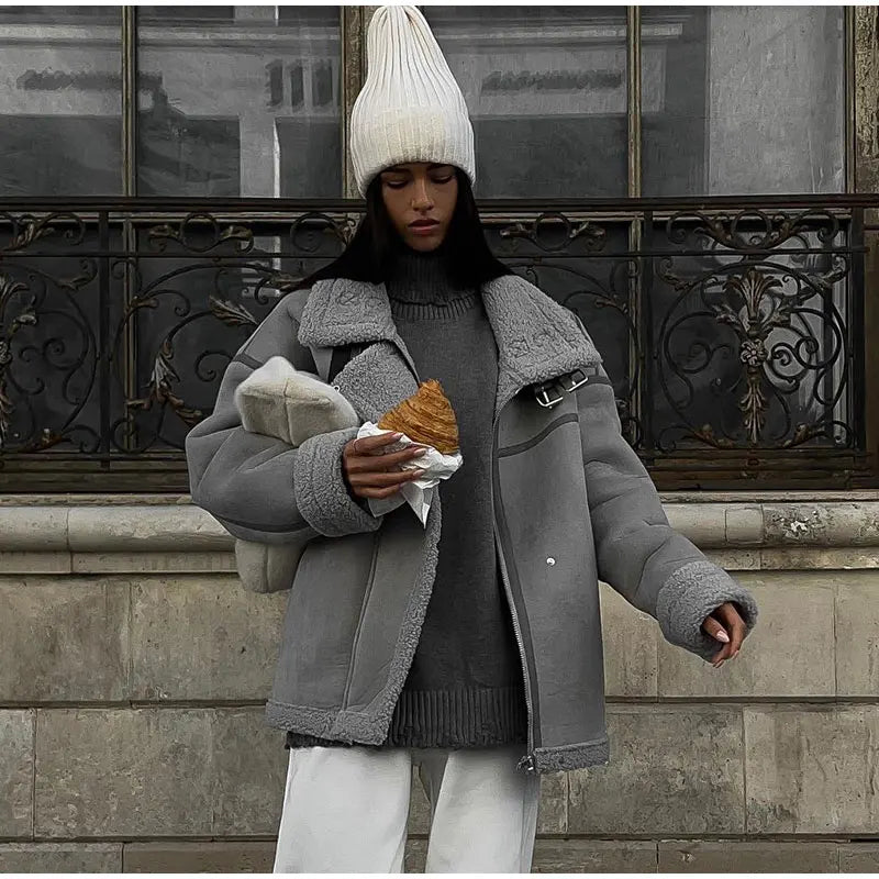 Miya | Aviator Jacket with Shearling Lining