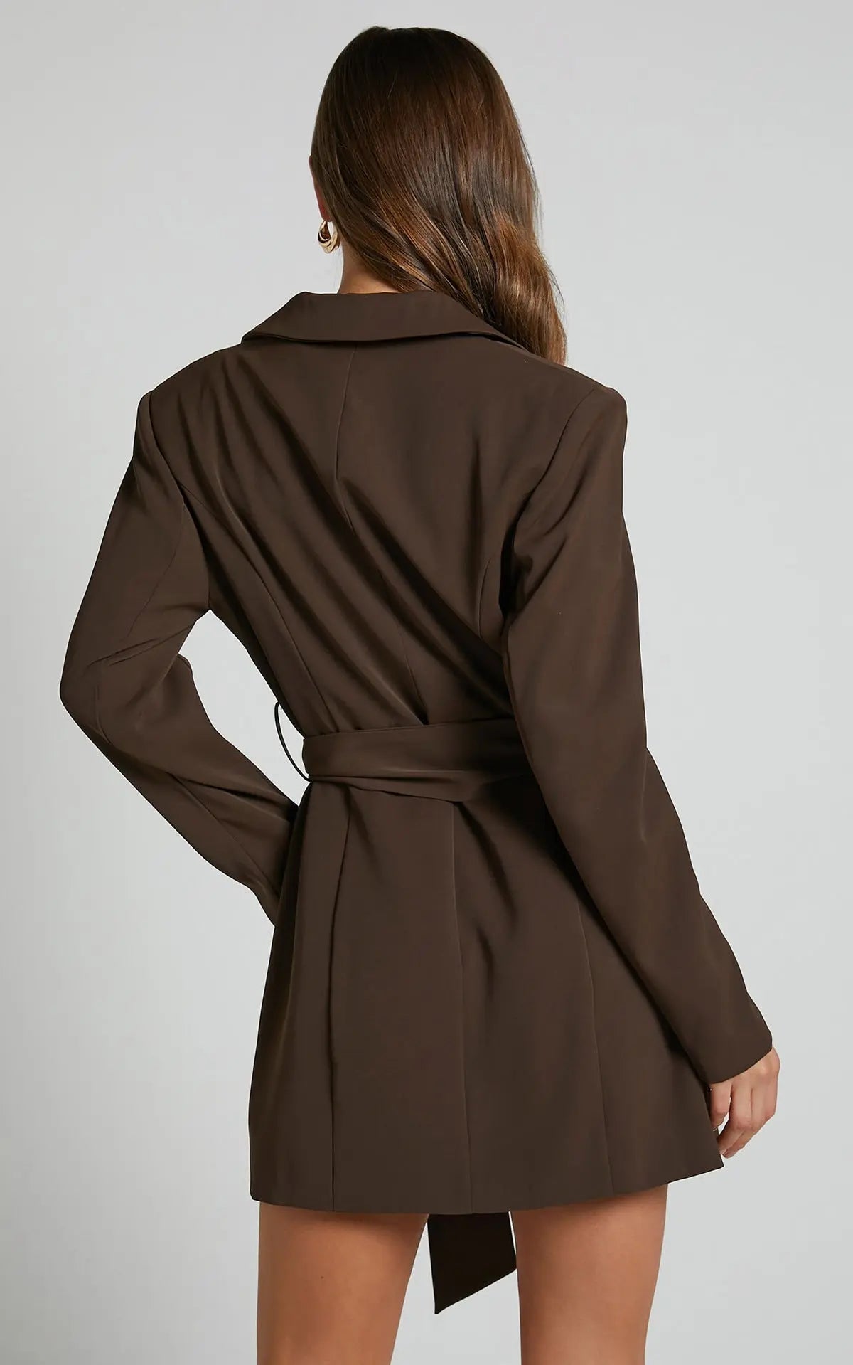 Enya | Deep V-neck Blazer Dress with Belt