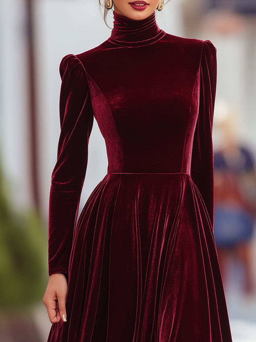 Eleanor | Velvet Mock-Neck Maxi Dress