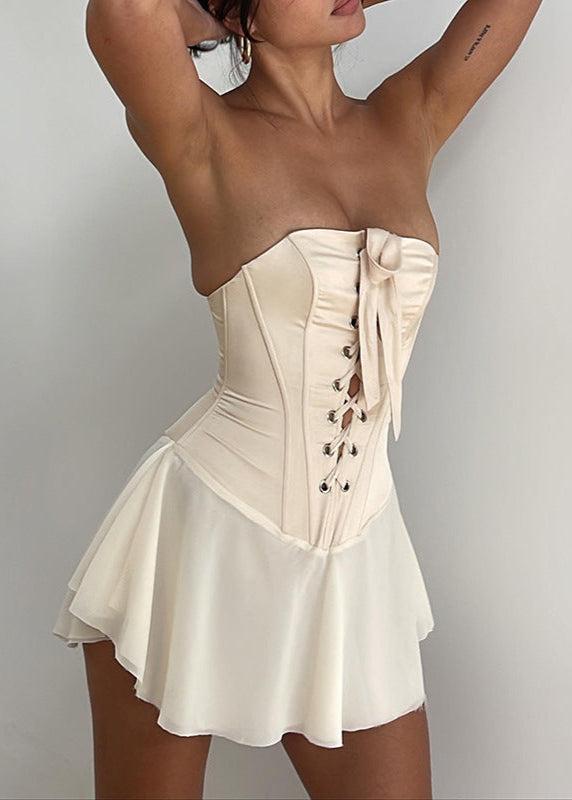 Natasha | Corset Dress Strapless Beige