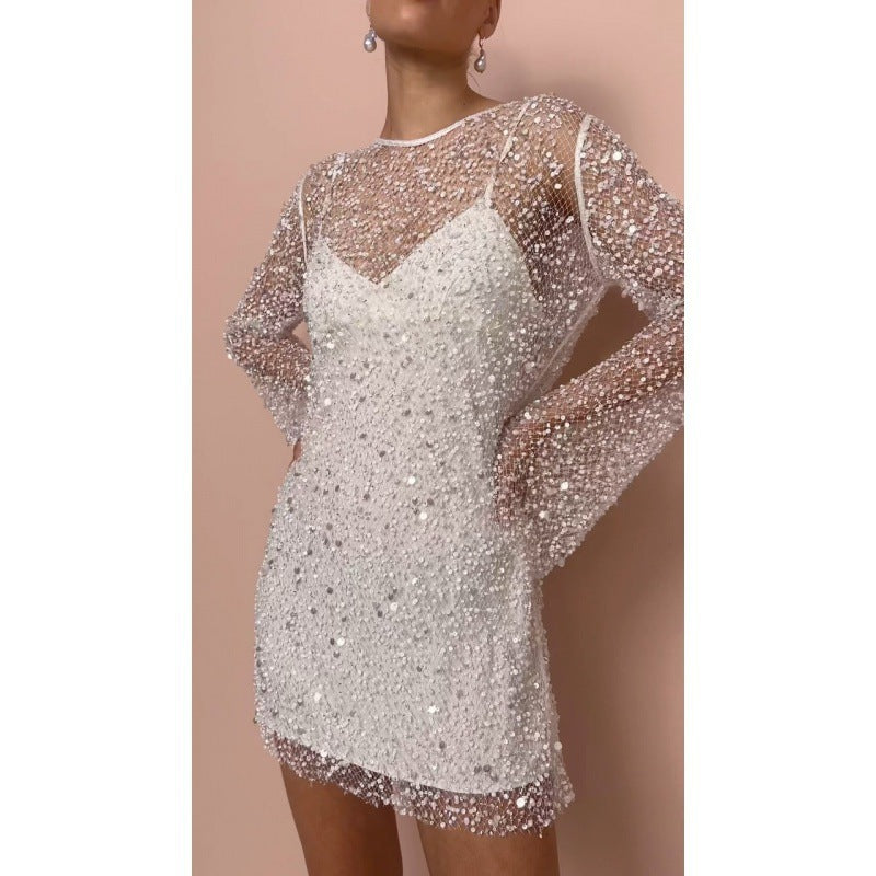 Fatima | Mini Dress Sequins & Mesh