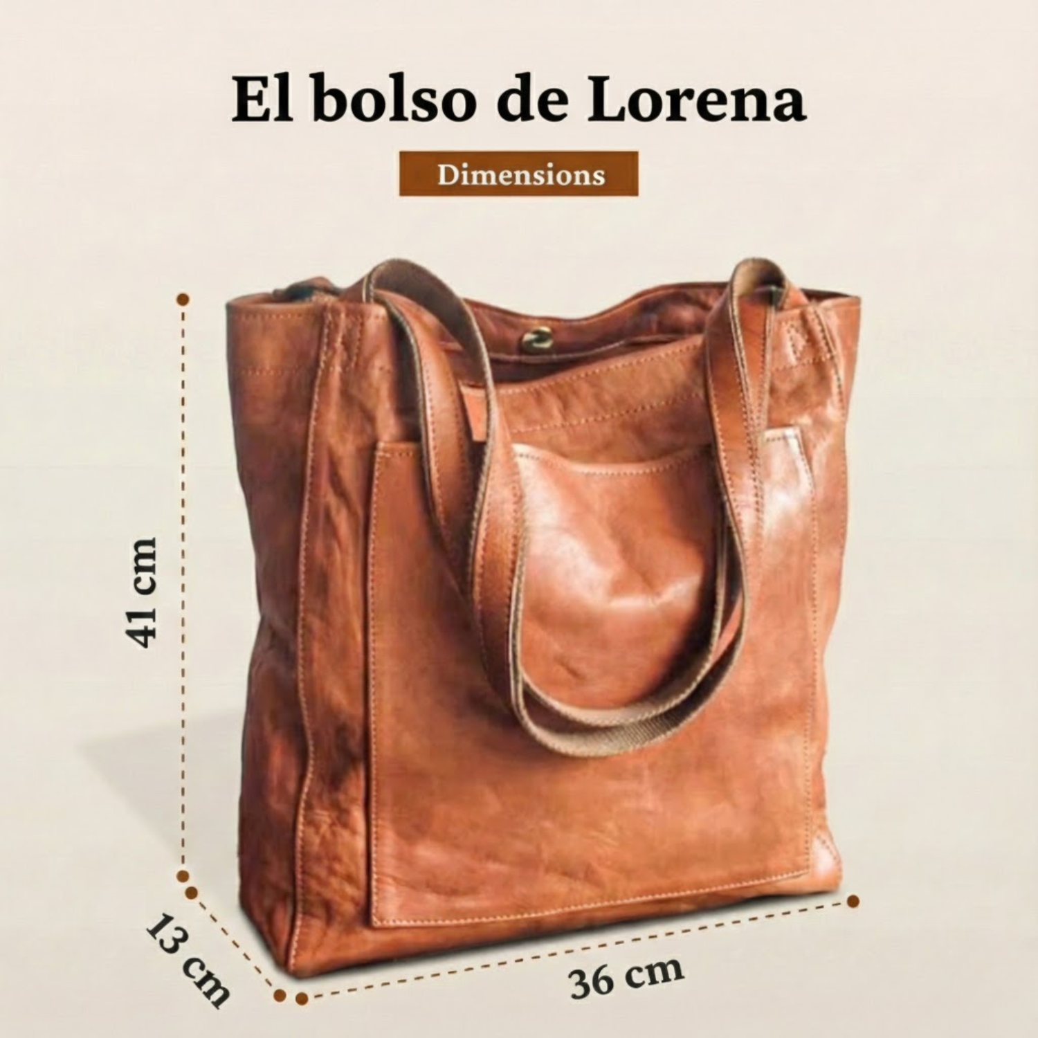 Davida | Leather Bag with Outside Pocket