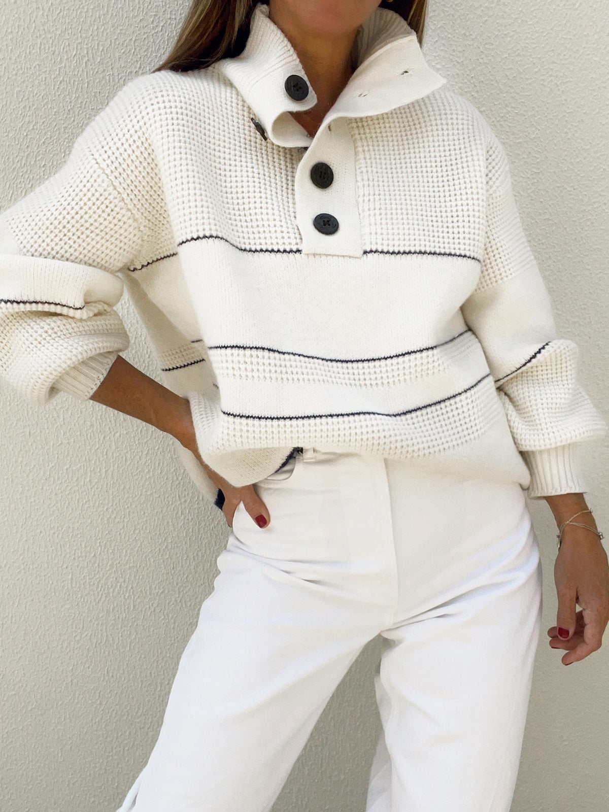 Linden | Knitted Sweater with Stand-Up Collar