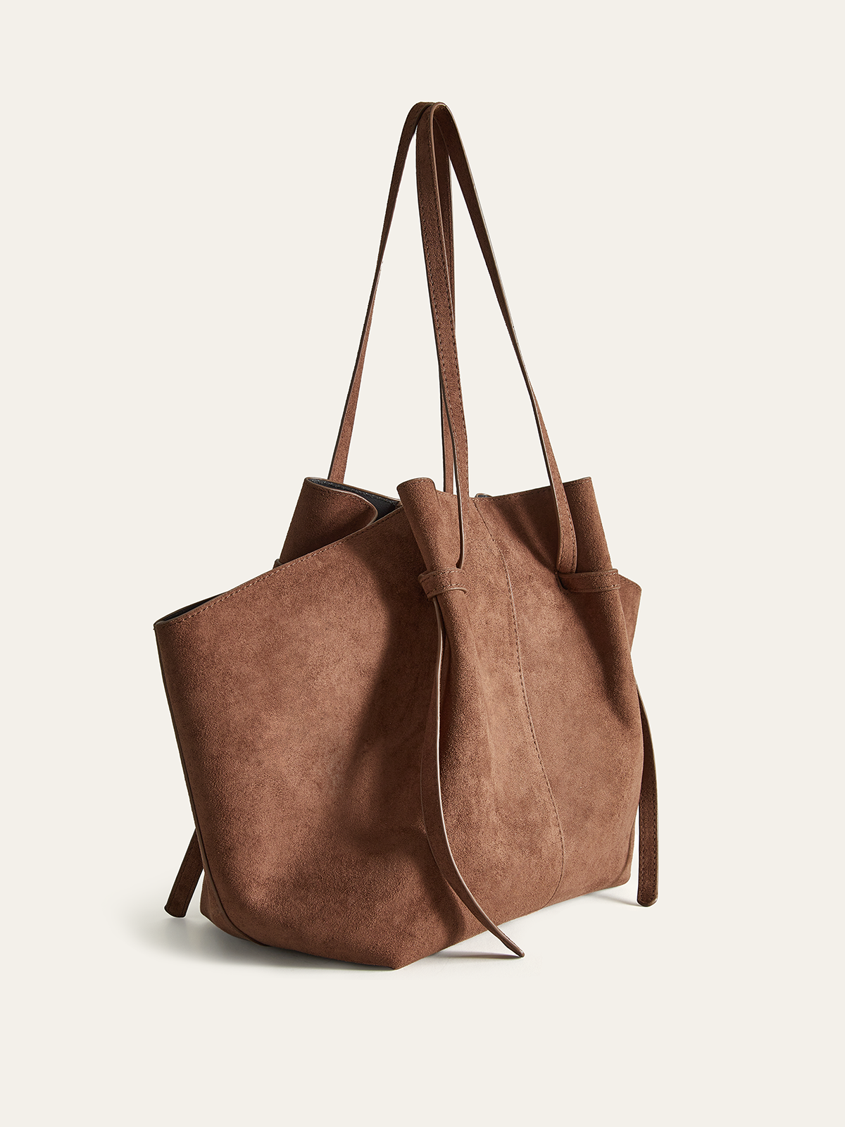 Devorah | Brown Suede Large Shopper Tote Bag