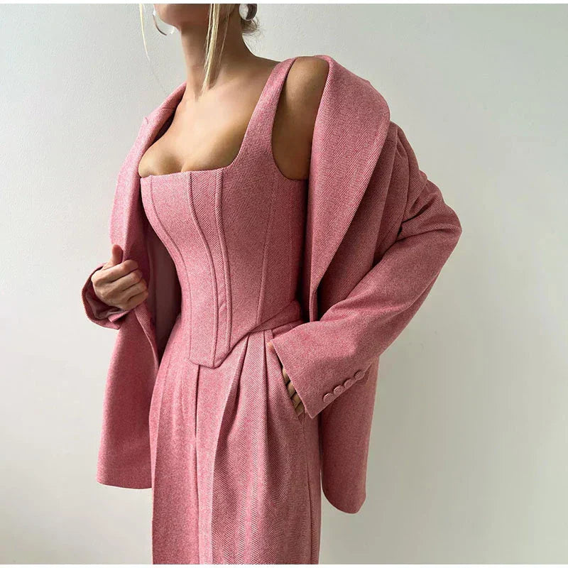 Pat | Suit set with corset top, blazer and trousers