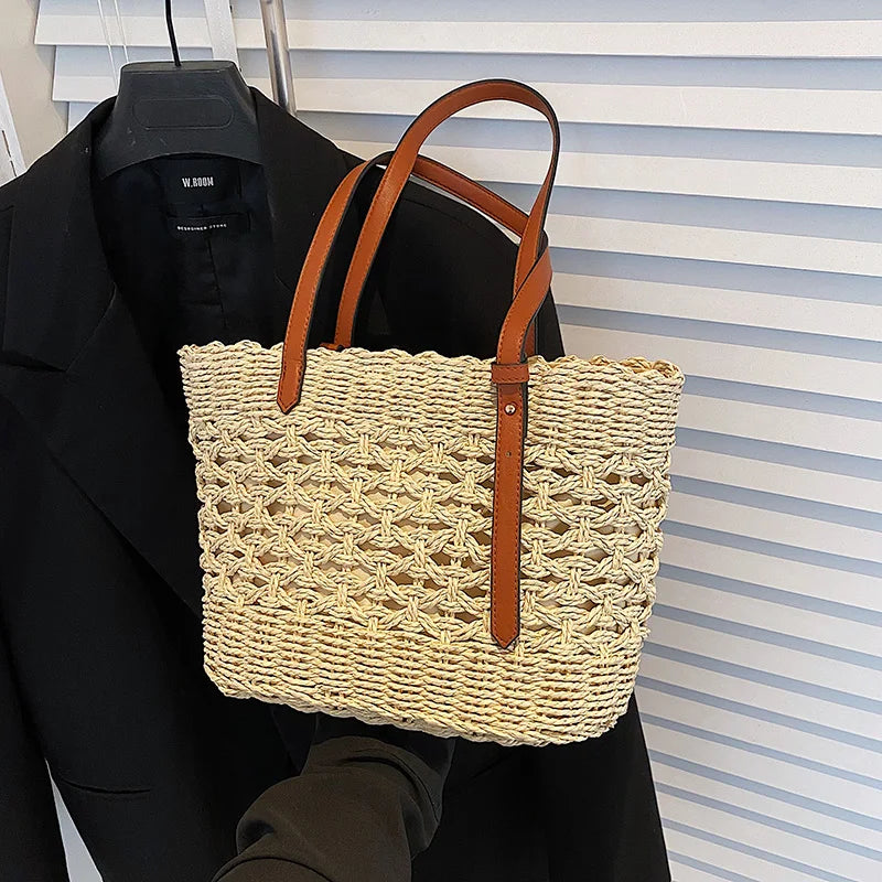 Brigid | Woven Straw Beach Bag