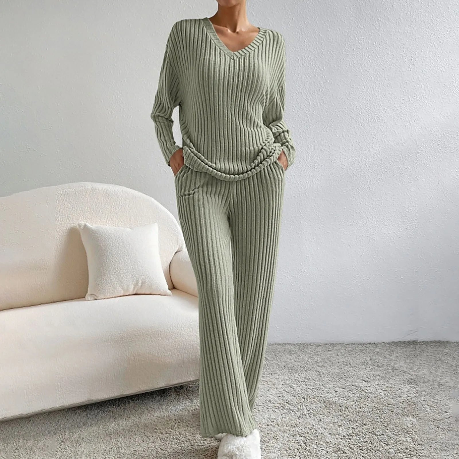Senn | Loungewear Set with Ribbed Knitted Fabric