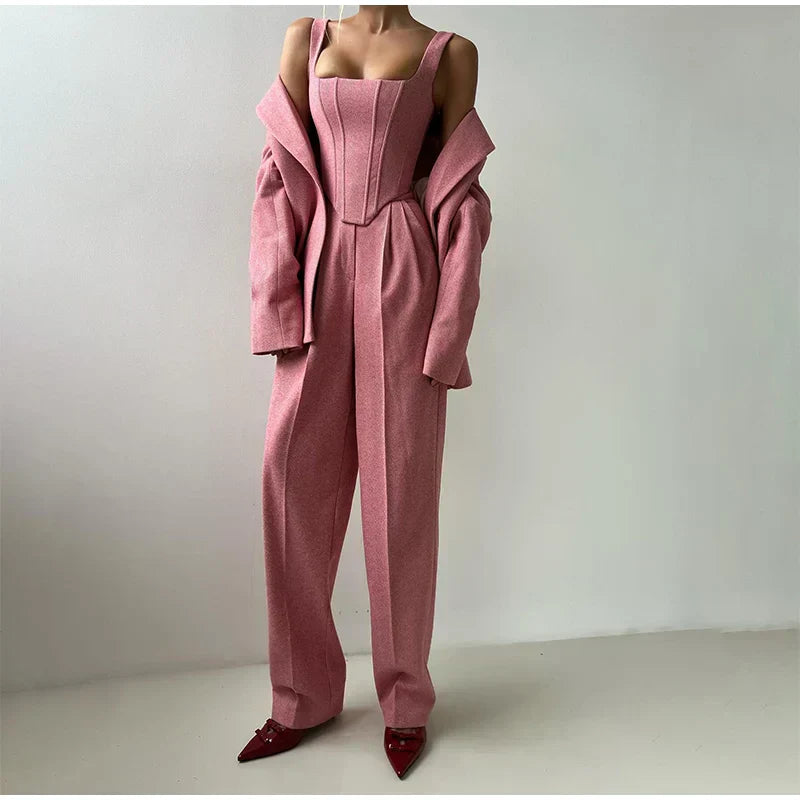 Pat | Suit set with corset top, blazer and trousers
