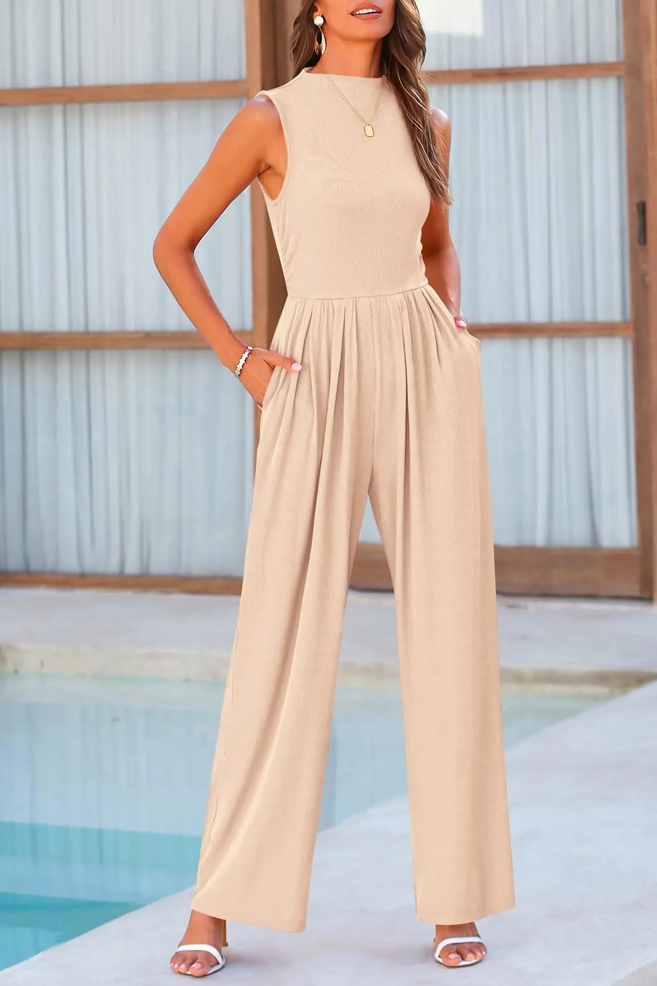 Jonna | Jumpsuit Women's Wide Leg Beige