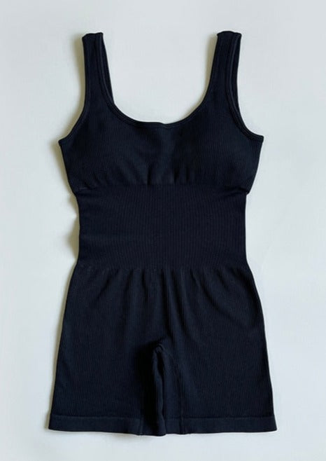 Tiffany | Black Ribbed Bodysuit