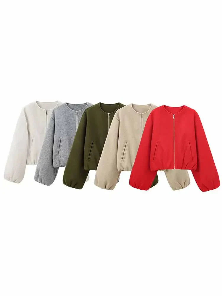 Kerri | Women's Voluminous Sleeve Bomber Jacket