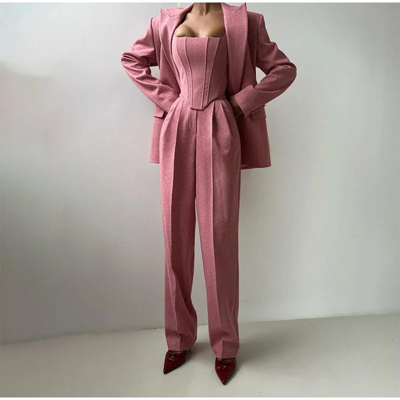 Pat | Suit set with corset top, blazer and trousers