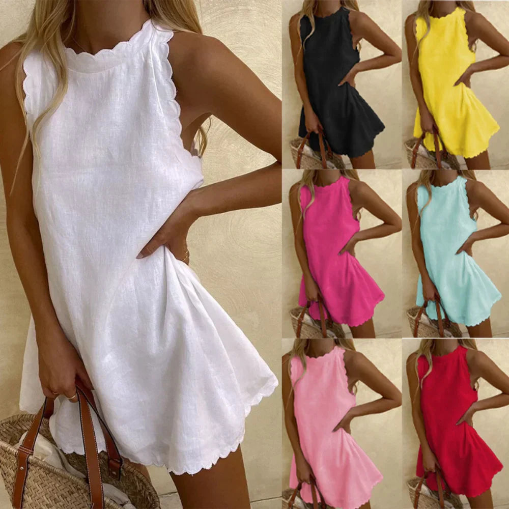 Avery | Scalloped Swing Mini Dress 