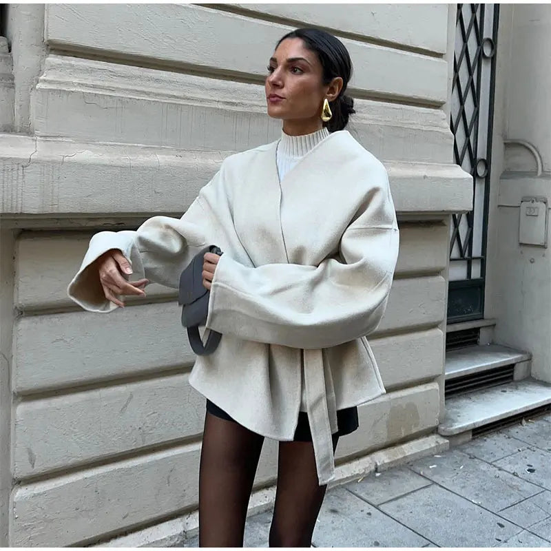 Lois | Jacket with tie belt