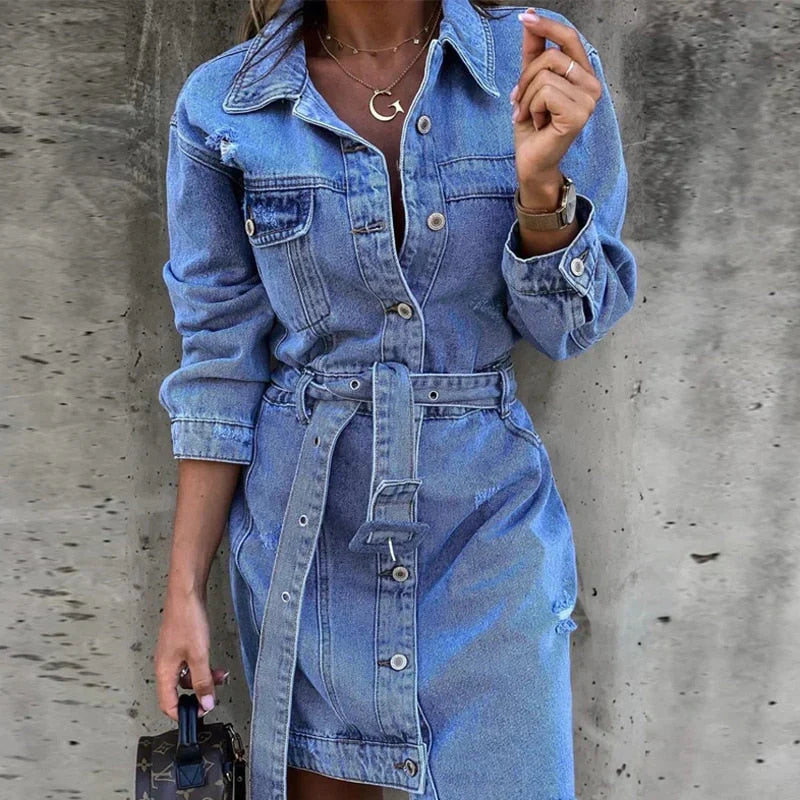 Pauletta | Denim Dress with Belt