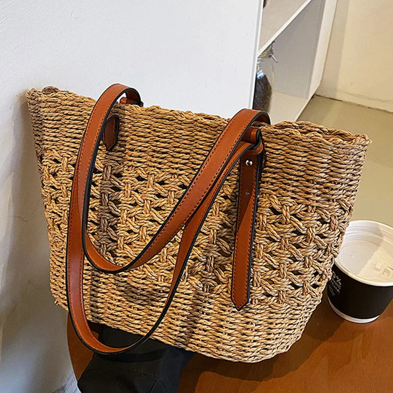 Brigid | Woven Straw Beach Bag