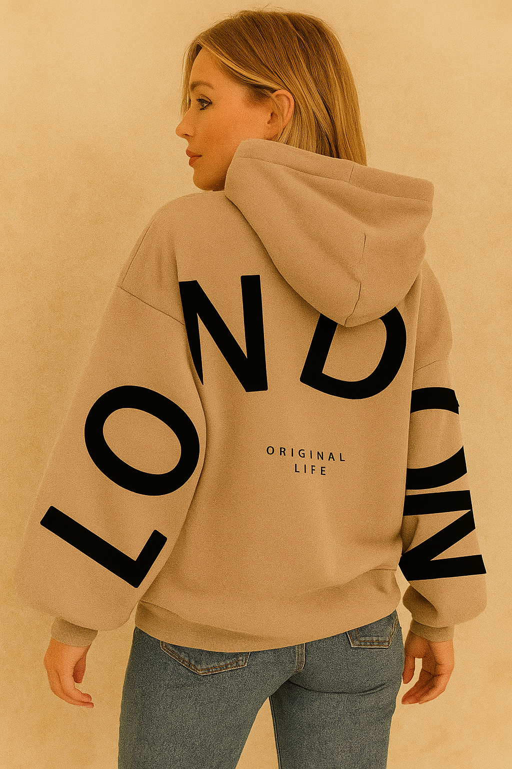 Talitha | Hoodie with 'LONDON' print