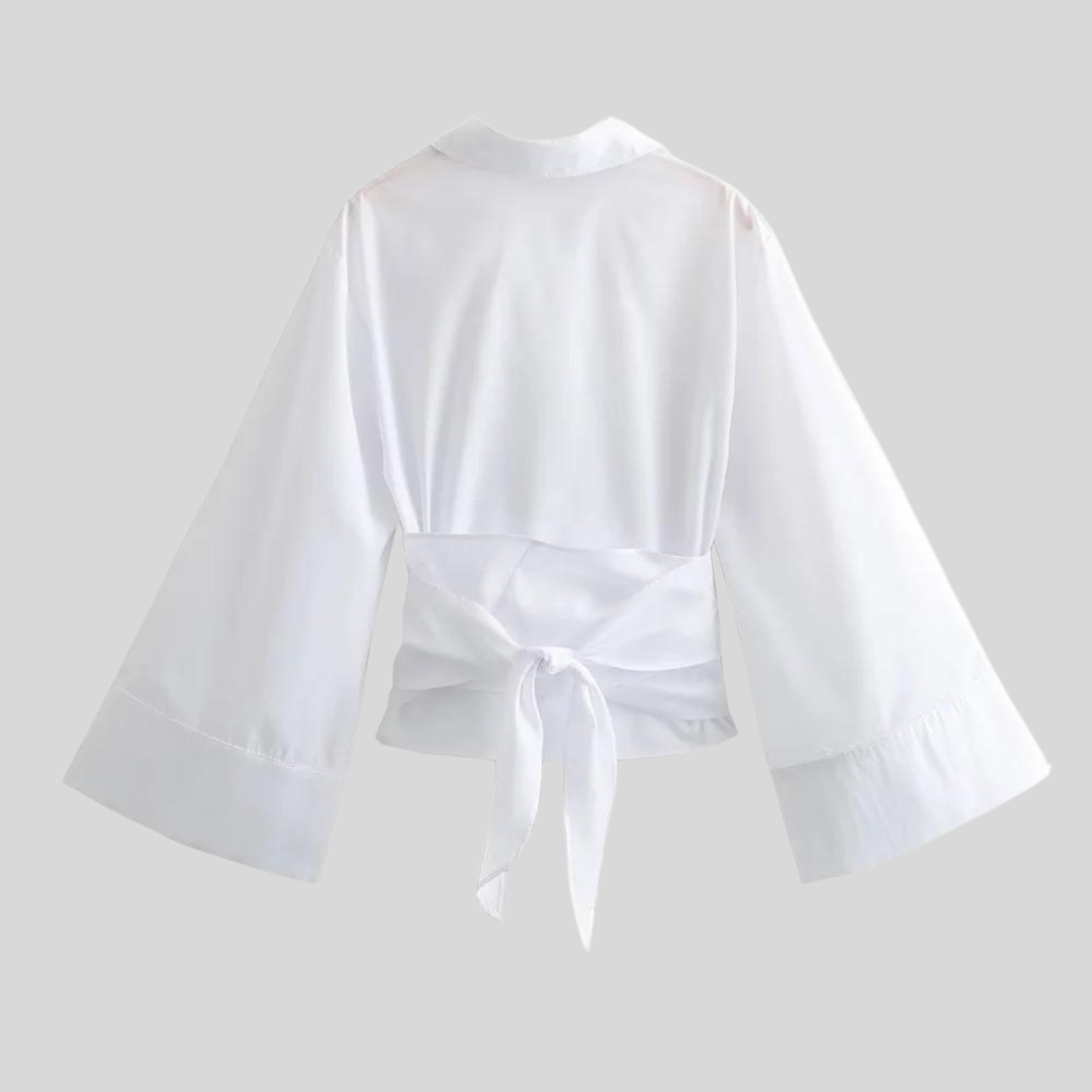 Rene | Elegant Women's Blouse with Bell Sleeves and Tie Belt