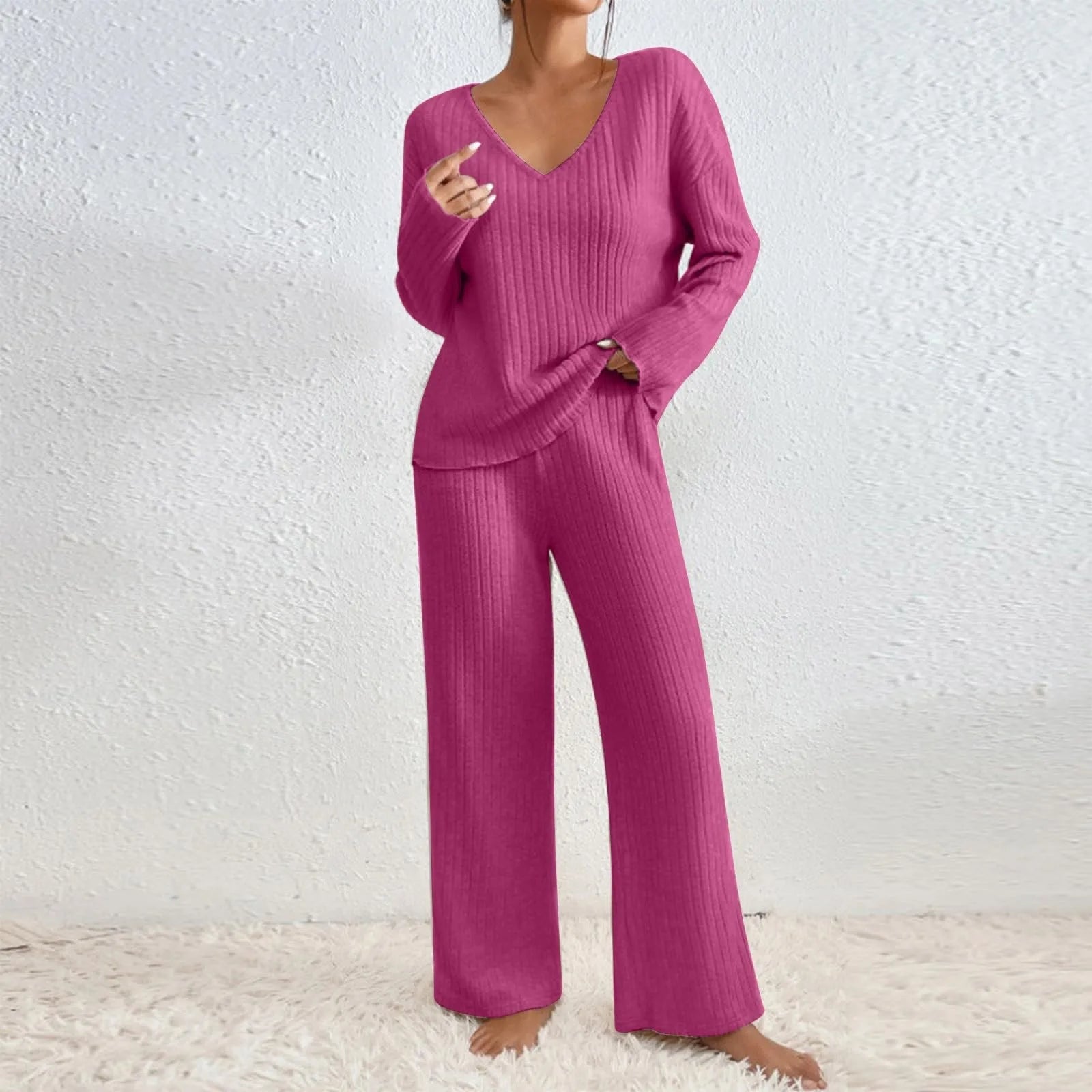Senn | Loungewear Set with Ribbed Knitted Fabric