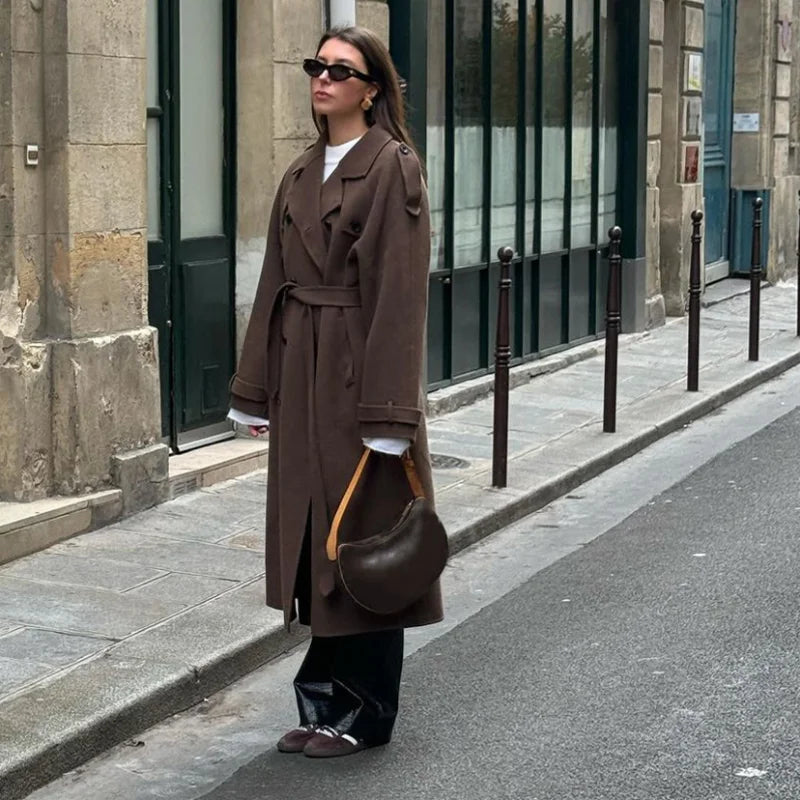 Fleur | Trendy Trench Coat Double-Knotted