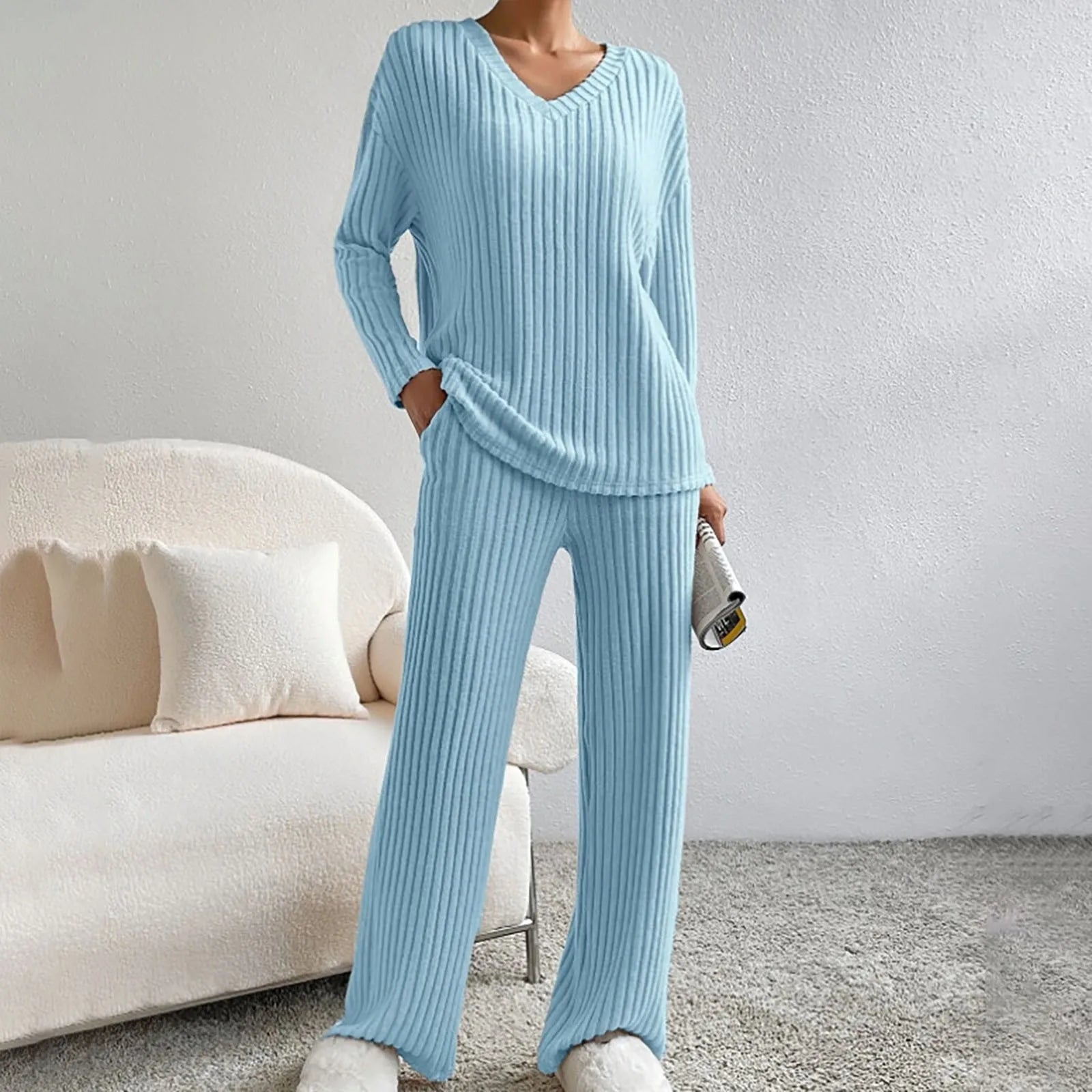 Senn | Loungewear Set with Ribbed Knitted Fabric