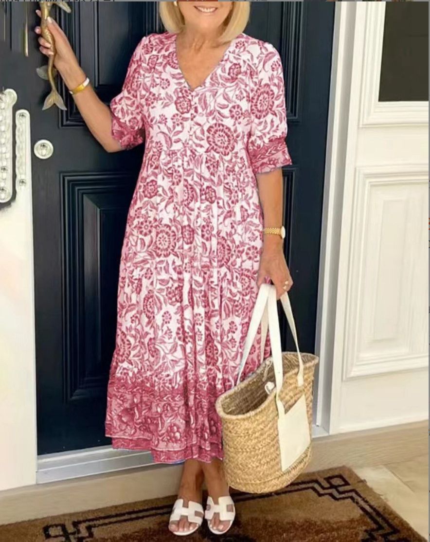 Evelyn | Floral Flow Midi Dress